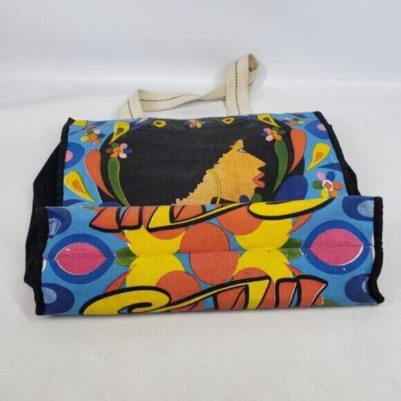 Boho Tote Bag Bright Hippy Graphic Cotton Canvas Retro Style Festival - Picture 8 of 16